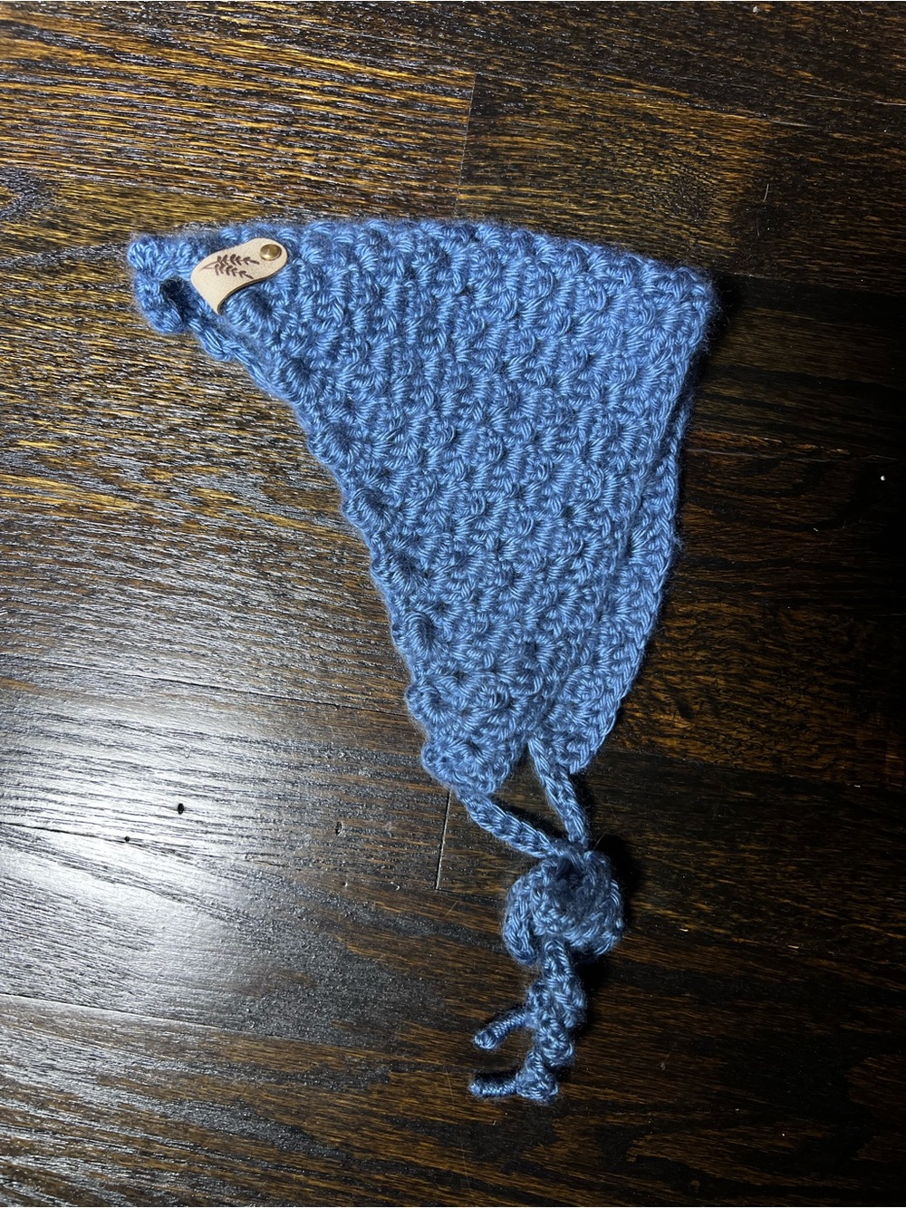 Handmade Dark Blue Crocheted Hair Bandana